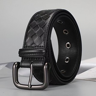 Thắt lưng nam dệt mới Thắt lưng da thật Phiên bản Hàn Quốc Thời trang thông thường Pin Khóa quần Thắt lưng