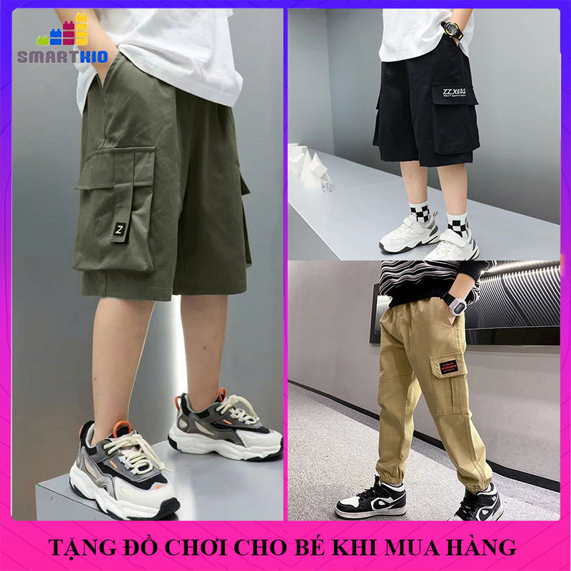 [18-52kg] Quần bé trai, quần vải kaki túi hộp thời trang cho bé trai size nhỡ đại 18-52kg, quần shor