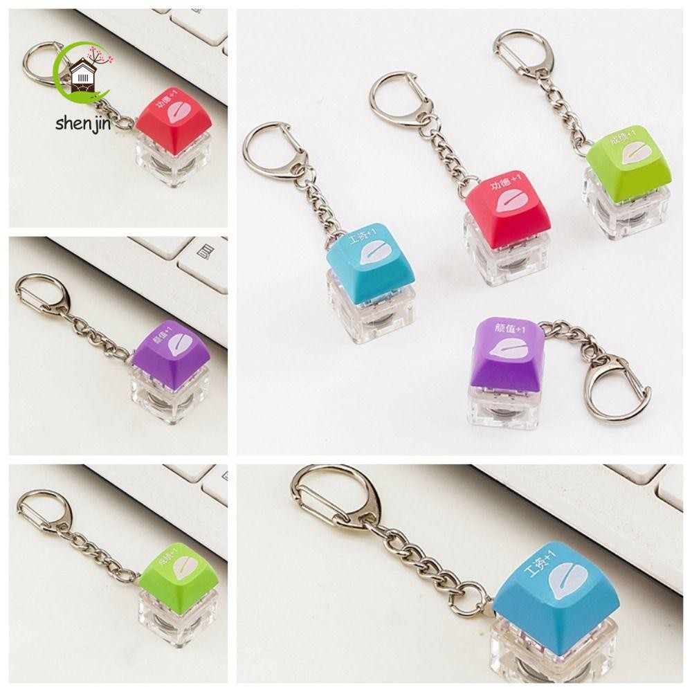 shenjin Móc khóa bàn phím cá bằng gỗ ABS EDC Fidget Toy Quà tặng vui nhộn