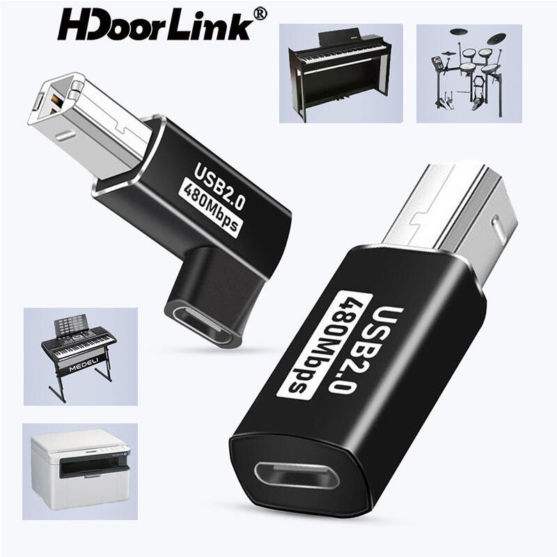 Hdoorlink USB Loại C Sang MIDI Cổng Adapter Cho Máy In Cổng Vuông Adapter Điện Tử Piano Adapter USB 