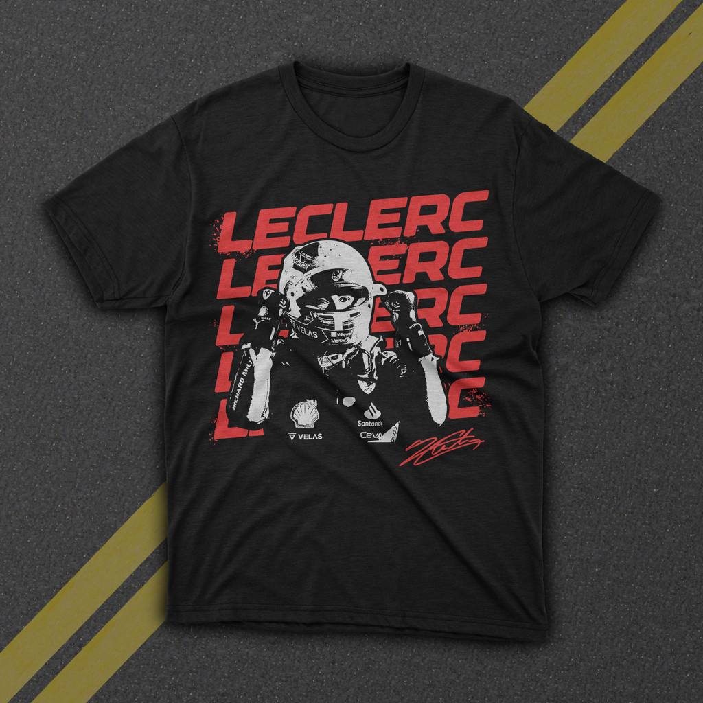 Áo thun Leclerc Formula 1 thời trang Charles 2024 [UNK] Ferrari F1 Top [UNK] Leclerc F1 Tee [UNK] Áo