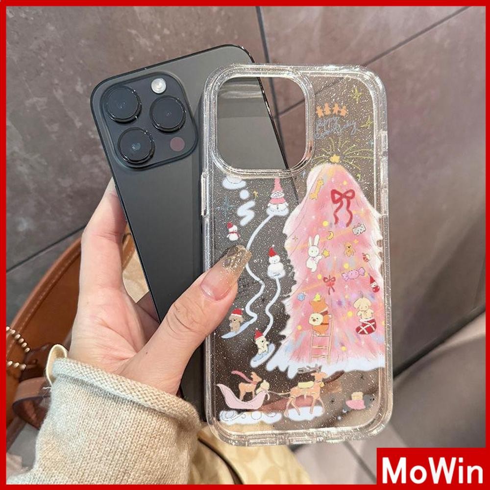 Movin - Ốp lưng iPhone 16 Pro Max iPhone 11 siêu sáng lấp lánh trong suốt TPU mềm Cây Giáng sinh dễ thương Compatible iPhone15 Pro max 14 13 12 Pro max XS XR 7 Plus 8 Plus