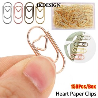 Jkdesign 150 Cái Kẹp Chất Kết Dính, Kẹp Giấy Kim Loại Màu Vàng Hồng Vàng, Giá Đỡ Kẹp Mini Hình Trái Tim 20 Mm Bền Đẹp