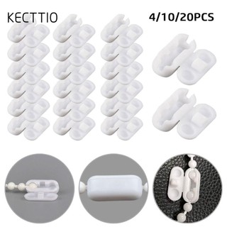 KECTTIO 4 / 10 / 20 Chiếc Đầu Nối Dây Kéo, Dụng Cụ Dự Phòng Đầu Nối Dây Rèm Nhựa, Phụ Kiện Sửa Chữa Chất Lượng Cao Joiners Trắng Dọc Rèm Joiners Kẹp Rèm Con Lăn