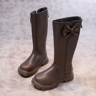 Giày Trẻ Em Giày Bốt Cho Bé Gái Ngọt Ngào Sang Trọng Nơ Công Chúa Giày Bốt Thời Trang Đa Năng Chống Trơn Trượt Trẻ Em Nhân Quả Giữa Bắp Chân Giày Bốt