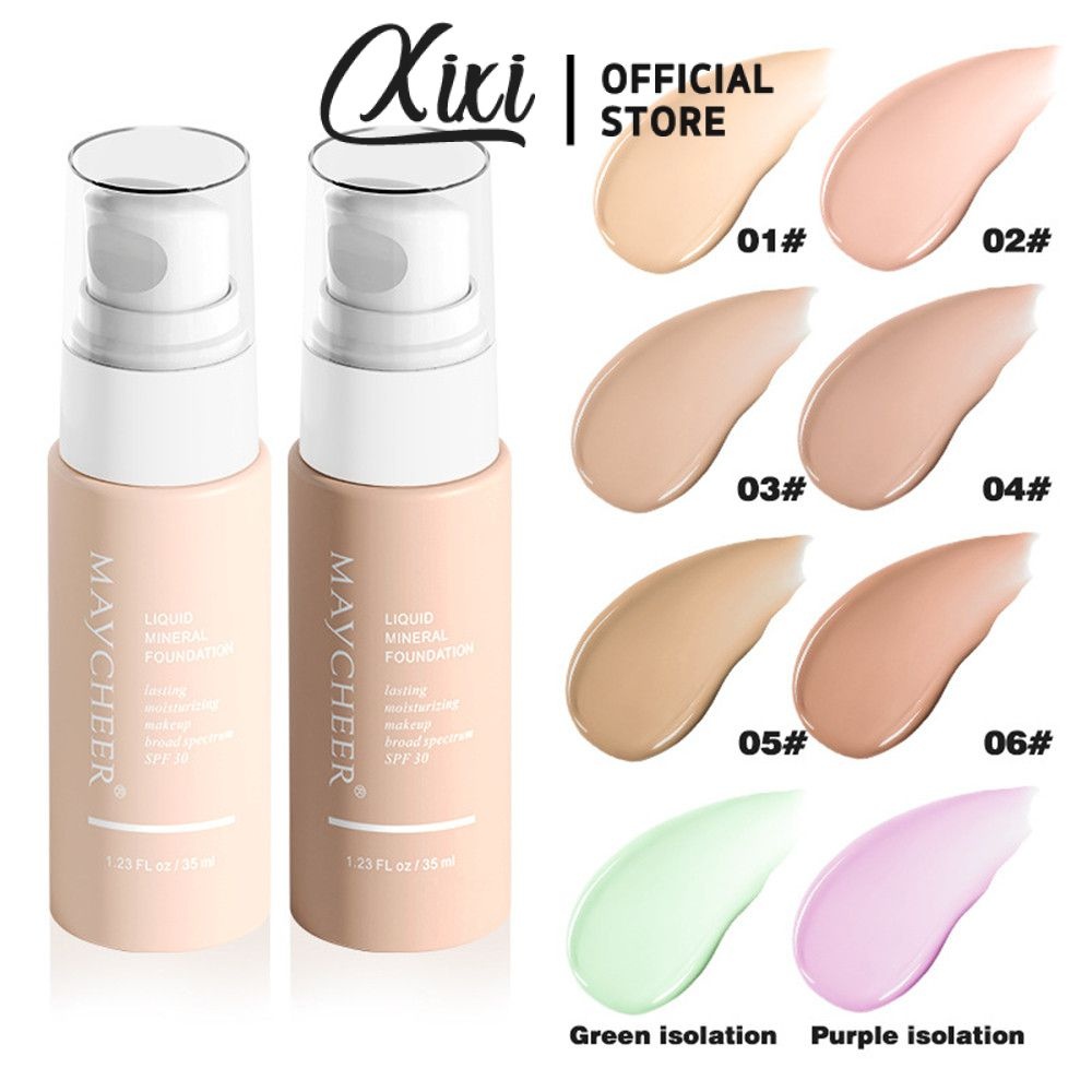 MAYCHEER Brightening BB Cream 35ML Kem che khuyết điểm nhanh chống thấm nước lâu trôi Kem nền dạng lỏng + Trang điểm đế cách ly màu tím màu tím