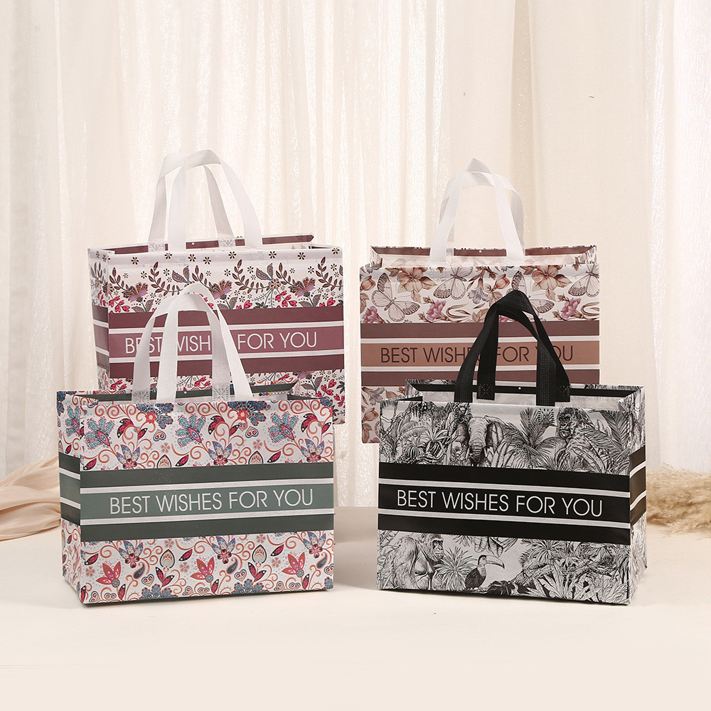 (Giá sỉ 11000đ) Túi Vải  33x25x17cm in Hoa Văn