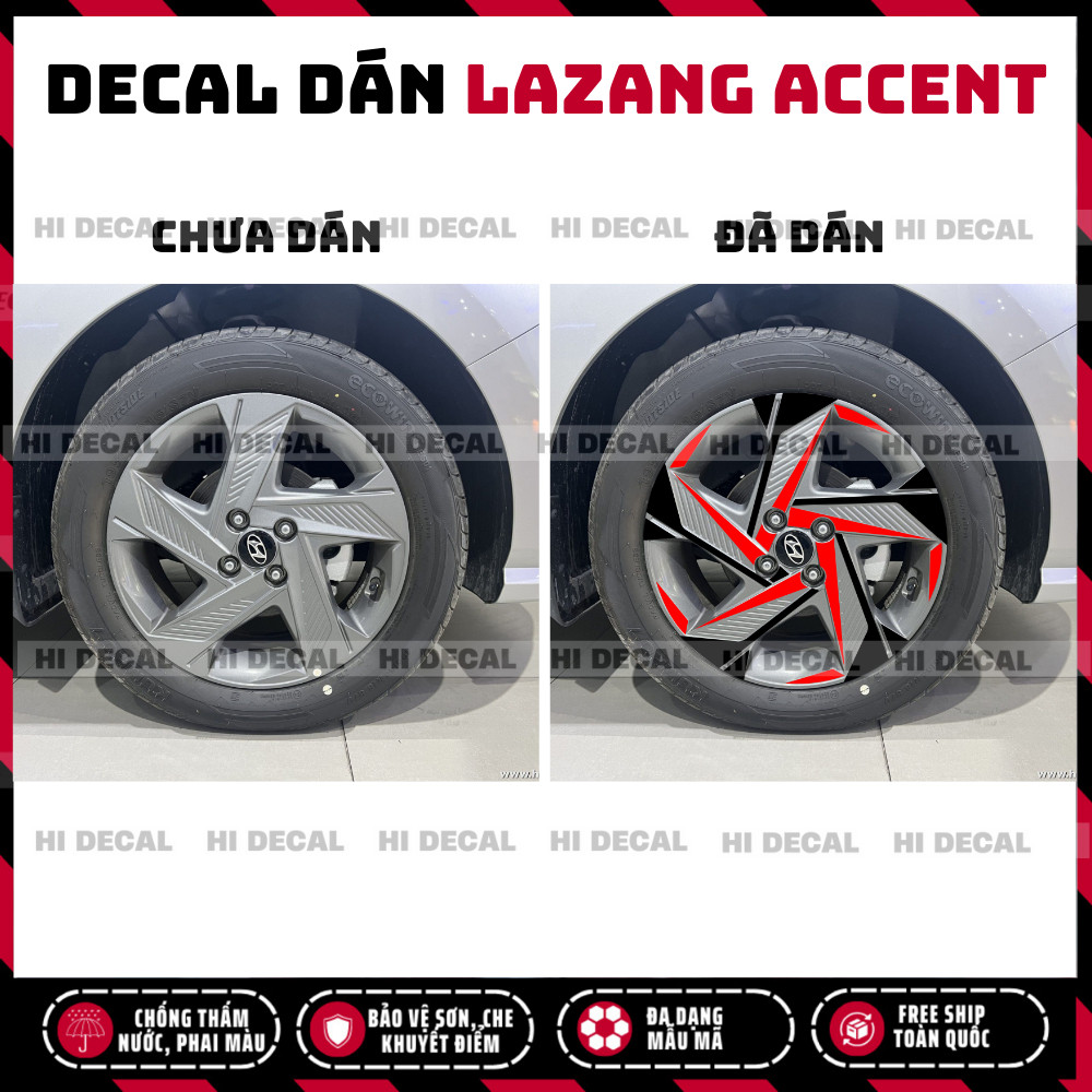Tem dán mâm Accent, decal dán lazang Accent trang trí tạo điểm nhấn Thegioidecalxe