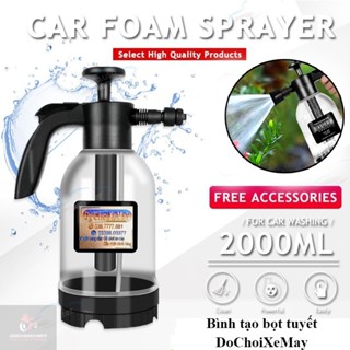 Bình phun tạo bọt tuyết xà bông trong suốt cầm tay vệ sinh xe hơi , rửa xe tiện dụng 2 Lít  . DoChoiXeMay