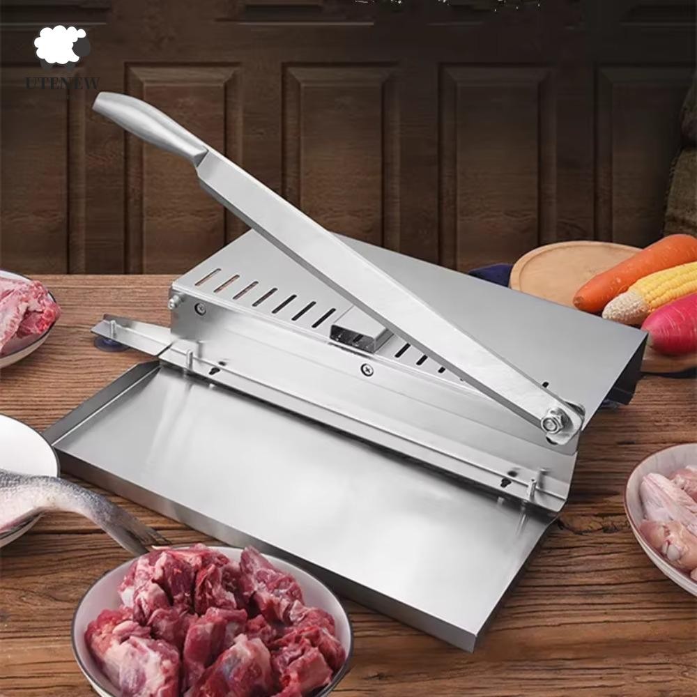 Máy Thái Thịt, Máy Cắt Xương Có Thể Điều Chỉnh Độ Dày Bằng Tay, Tiện Ích Nhà Bếp Có Khay Bảo Quản Thép Không Gỉ Chống Rỉ Thịt Cừu Cuộn Cắt Nhà Hàng