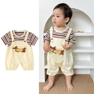 Bé Body Mùa Hè Tay Ngắn Jumpsuit Bé Trai Bé Gái Hoạt Hình Thời Trang Sọc Romper 0-2 Tuổi Sơ Sinh Quần Áo Trẻ Sơ Sinh