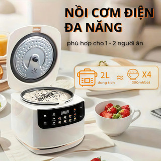  Nồi Cơm Điện Mini 2L Thông Minh 10 Chế Độ Nấu Có Khay Hấp Thiết Kế Hiện Đại Phù Hợp 1-2 Người Ăn 