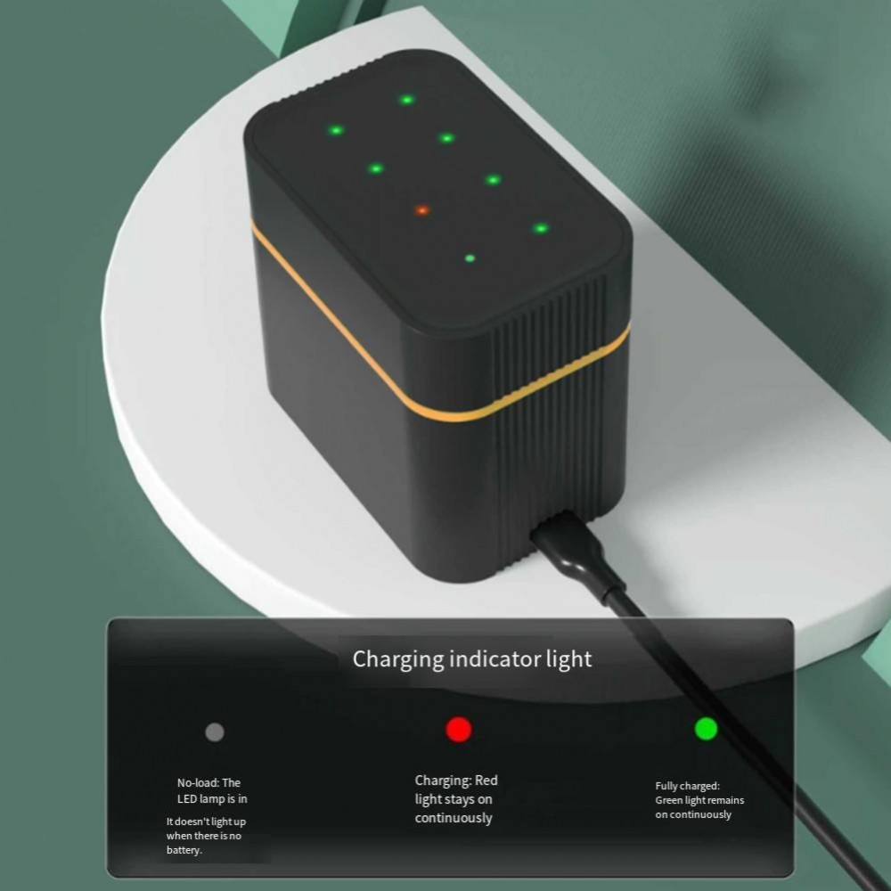 【NEW】Compact Eight Slot Lithium Battery Charger Box for AA AAA Rechargeable Batteries【HOUSE-VN】