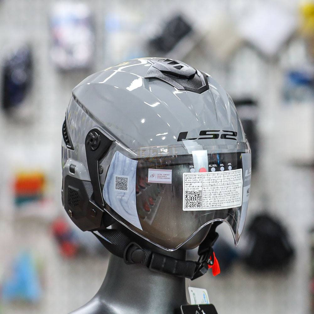 Mũ 1/2 LS2 OF610 Light Xi Măng Bóng Chính Hãng Siêu Nhẹ