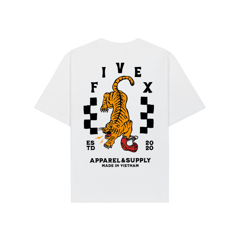 ÁO THUN FIVEX TIGER STRIKE TEE - WHITE