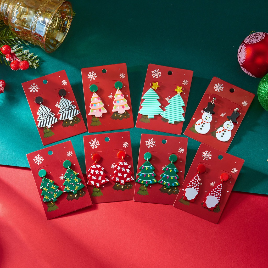 Gmail Bông Tai Hình Cây Giáng Sinh Acrylic - Quà Tặng Phù Hợp Cho Parties và Holidays