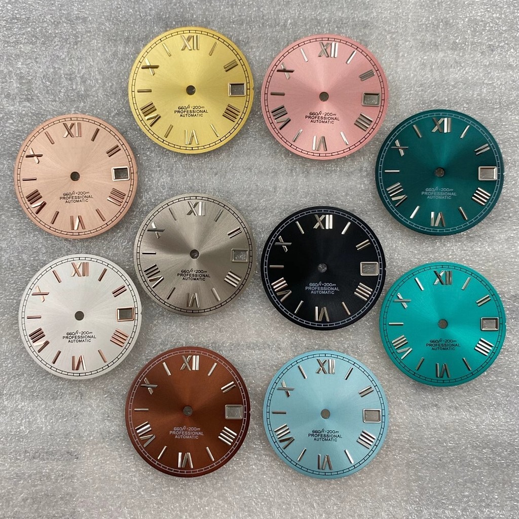 Nhật ký số La Mã phong cách mới Mặt số sửa đổi 28,5mm Chữ viết hoa văn mặt trời Thích hợp cho phong 