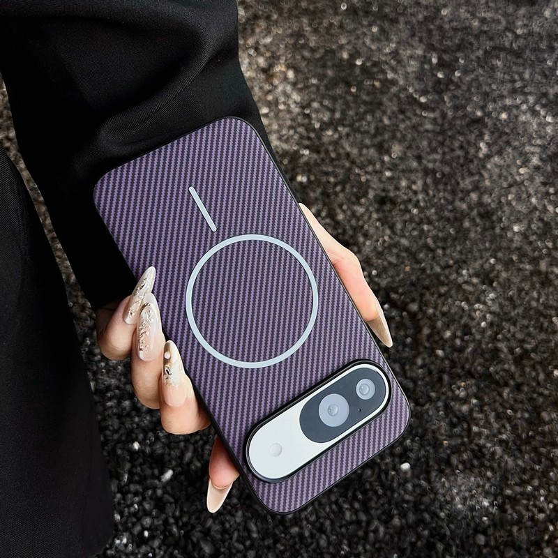 Dành Cho Google Pixel10 Pixel 10 Pro XL Ốp Lưng Kết Cấu Sợi Carbon Sang Trọng PC Cứng Từ Tính Vỏ Điệ