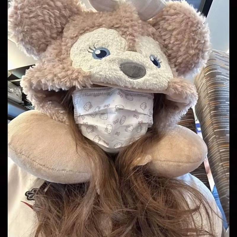 【Ready Stock】 Cute Two-in-One Cartoon Hooded U-Shaped Pillow Plush Toy Creative Neck Pillow Lunch Br