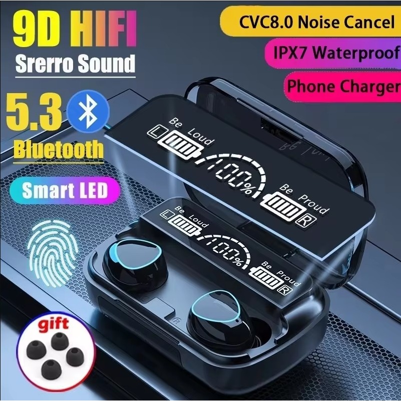 BONINE Original M10 Tai nghe Bluetooth không dây 5.3 Tai nghe Bluetooth có Mic Tai nghe 3200mAh Hộp 
