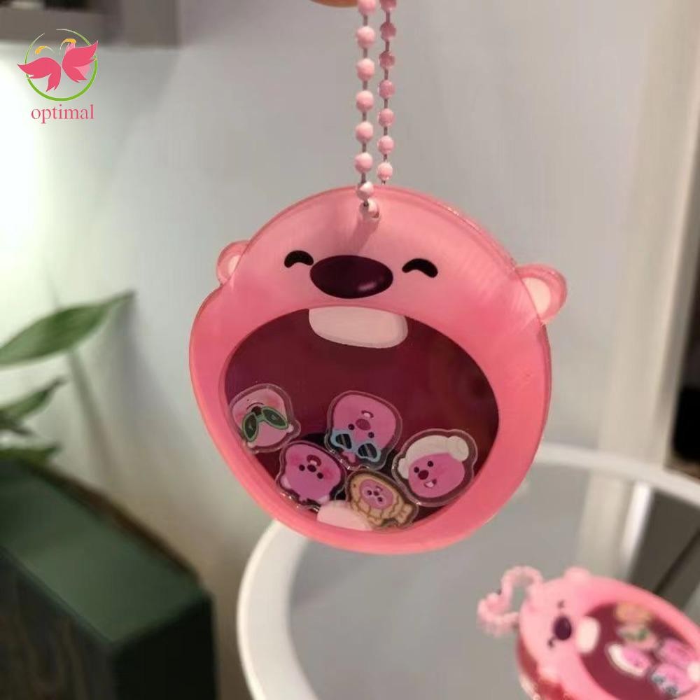 OPTIMAL LIMIT Loopy Móc Khóa Mặt Dây Chuyền, Lắc Nhạc Rock Đồ Chơi Beaver Acrylic Móc Khóa, Móc Khóa