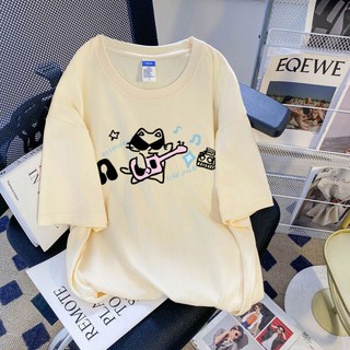 HANUNA Local Brand Áo Thun Phông Form Rộng 100% Cotton BIG SIZE Mai Phiên Bản Hàn Quốc Rời Áo Thun In Hình Thường Ngày Mùa Hè Phong Cách Mới Phù Hợp Với Nữ Tay Ngắn