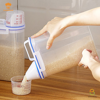Kittenbaby Bảo Quản Thực Phẩm Có Cốc Đo Nhà Bếp Chống Ẩm Chống Côn Trùng Và Chống Bụi Kín Để Bảo Quản Gạo Mới