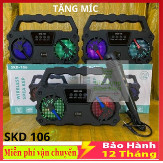 Loa bluetooth hát karaoke skd -106 tặng kèm mic nghe nhạc loa bluetooth mini loa bluetooth hát karaoke - bibo