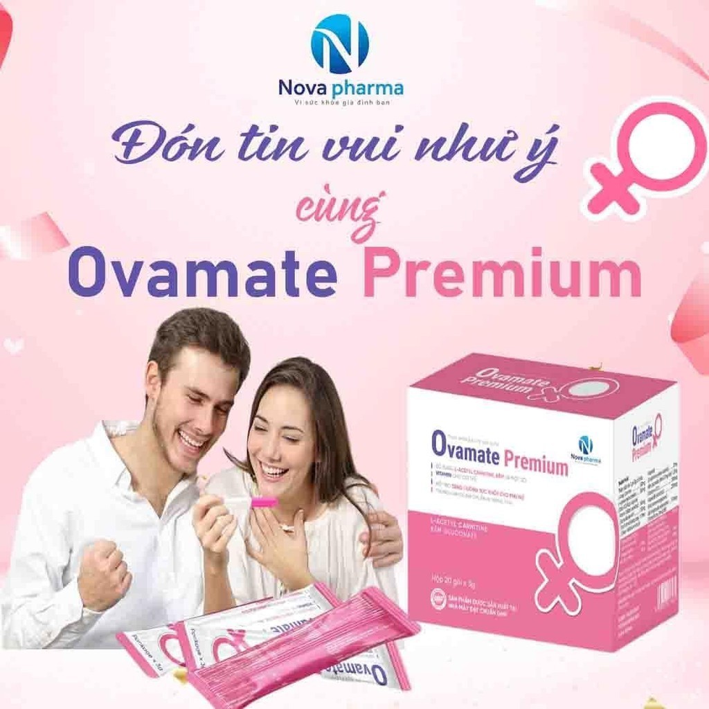 Dày Niêm Mạc TC, Bổ Trứng, Điều Hòa Nội Tiết Ovamate Premium Nova Pharma, Hộp 20 Gói