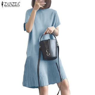 Zanzea Áo dài tay cổ tròn ngắn tay cổ tròn thời trang Hàn Quốc dành cho nữ