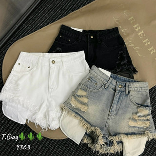 Quần Sooc jean nữ rách lộ túi, quần lưng cao chất jean dày dặn hàng QCL1 siêu hot D49