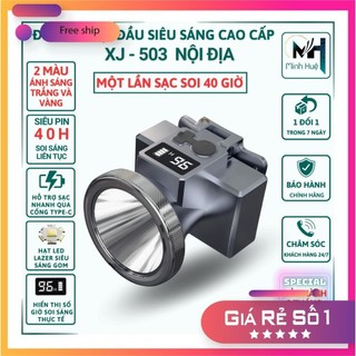 Đèn pin đội đầu siêu sáng XJ 503 pin trâu sáng 40 giờ liên tục hiển thị pin sạc TYPE-C Đèn đội đầu siêu sáng pin trâu