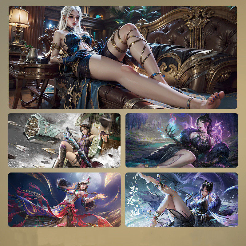 Yongjie Miếng Lót Chuột Địa Ngục Siêu Dày Chơi Game Miếng Lót Bàn Phím Máy Tính NARAKA Miếng Lót Để 