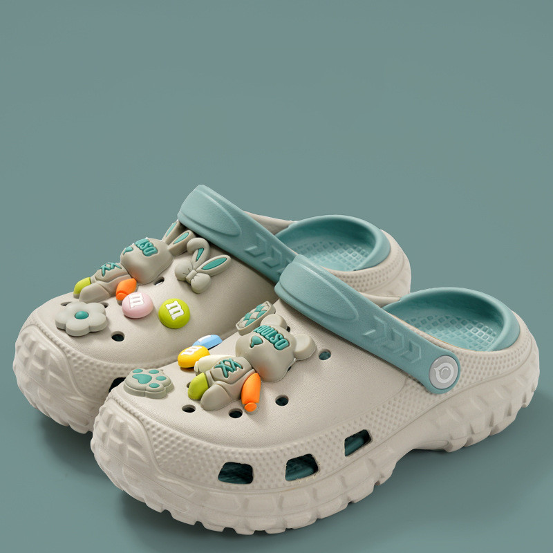 AYUER 6-14 Tuổi Xăng đan Gấu Hoạt Hình Đáy Chống Trơn Trượt