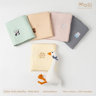 Chăn Waffle, Mền Lưới chống ngạt Molli cao cấp 5 màu cho bé CarynShop