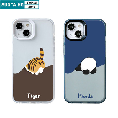 Suntaiho Vỏ Ngộ nghĩnh Họa Tiết Gấu Trúc Trong Suốt Mờ Dành Cho Iphone 15 14 12 13 11 Pro Max IP 7 8 Plus Iphon X Xs XR Xs Max TPU Silicone Mềm Cao Cấp Chống Sốc Ốp điện thoại
