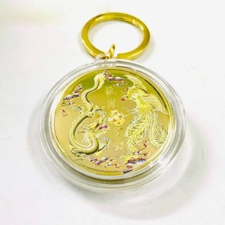 Móc Khóa Xu Long Phụng In Màu, trang trí chìa khóa, tăng thêm tính thẩm mỹ, bảo vệ về tâm linh-TMT Collection - SP005260