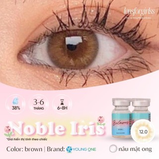 Kính áp tròng nâu mật ong NOBLE IRIS BROWN chính hãng KOREA | HSD 3-6 tháng | Lens cận | LENSFORGIRLSS