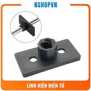 Đai ốc Vitme T8 nhựa hình chữ nhật, 4 đầu mối bước ren 2, bước xoắn 8mm
