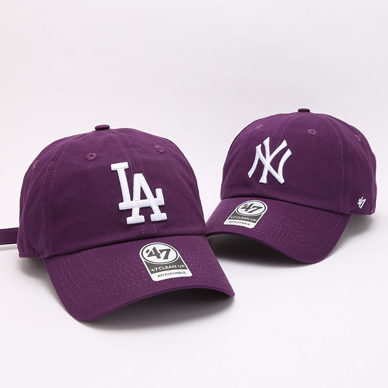 47brand Hat NY Mũ Bóng Chày Nữ Tím Chống Nắng Mềm Top Mũ Lớn la Cap Thư Mùa Hè Yankees D27J