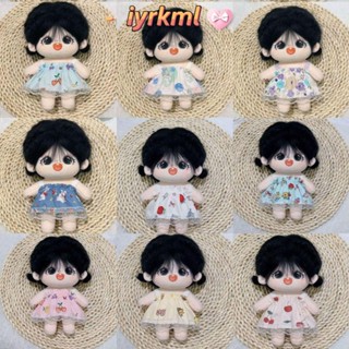 Váy công chúa IYRKML793, Trang trí quần áo Búp bê dễ thương Quần áo đáng yêu, Phụ kiện 20 kiểu dáng chất lượng cao Quần áo búp bê sang trọng cho búp bê Cotton 20cm / Búp bê thần tượng EXO