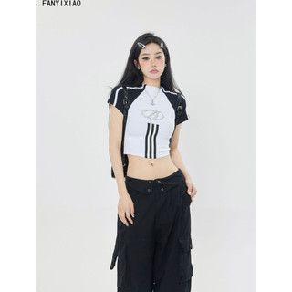 FANYIXIAO áo phông áo thun nữ croptop baby tee thời trang Casual Minimalist Trendy WCS2480LRR 35Z240830