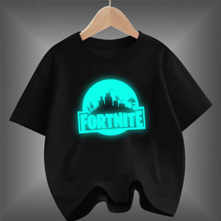Trò chơi hoạt hình trẻ em Fortnite Áo thun dạ quang bé trai mùa hè tay ngắn phát sáng trong bóng tối