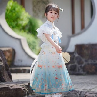 Bé Gái Mặt Ngựa Phù Hợp Với Hanfu Trung Quốc Trẻ Em Trang Phục Cổ Mùa Hè Cô Gái Trung Quốc 2024 Phong Cách Mới