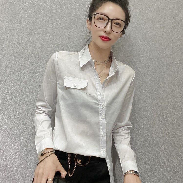 Kinh doanh quần áo dài tay áo sơ mi đen phụ nữ thiết kế cảm giác thích hợp tính khí đi lại mùa thu và mùa đông Áo sơ mi mới thời trang hàng đầu | BigBuy360 - bigbuy360.vn