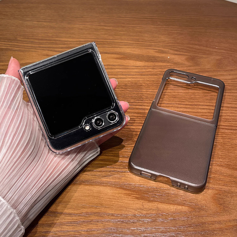 Ốp Lưng PC Cứng Siêu Mỏng Trong Suốt Mờ Trong Suốt Màu Đen Ốp lưng Samsung Galaxy Z Flip 5 Z Flip 6 