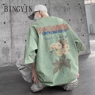 BINGYIN áo phông nam Áo Thun phông áo nam thun Áo Thun Form Rộng Ngắn Tay Unisex C98A4UZ 37Z240909