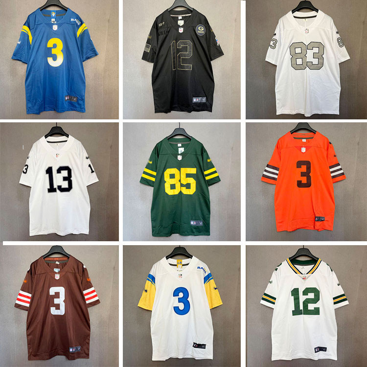 Nfl Jersey Rugby American Football Jersey Retro Hip Hop Loose Size Áo thun in hình khiêu vũ đường ph