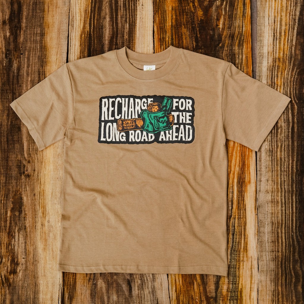 Áo thun cotton RECHARGE màu Nâu nhạt  T - Shirt | Salax Saler