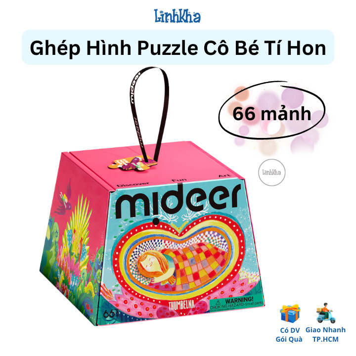 Ghép Hình puzzle Cô Bé Tí Hon 66 mảnh cho trẻ từ 3 tuổi - Mideer Artist Fairytale Puzzle 66pcs - Thu